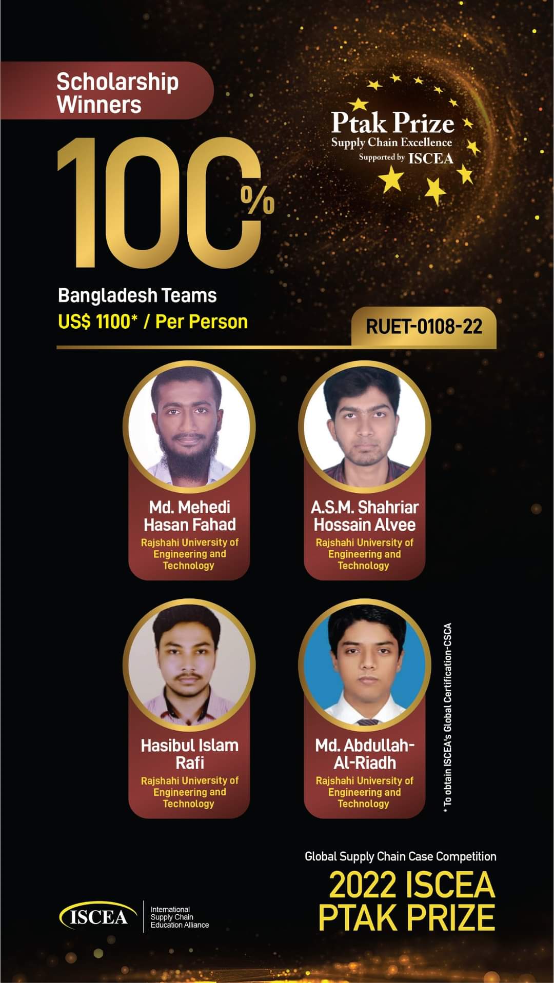 ISCEA Bangladesh Team 100% Scholarship Winner 2022